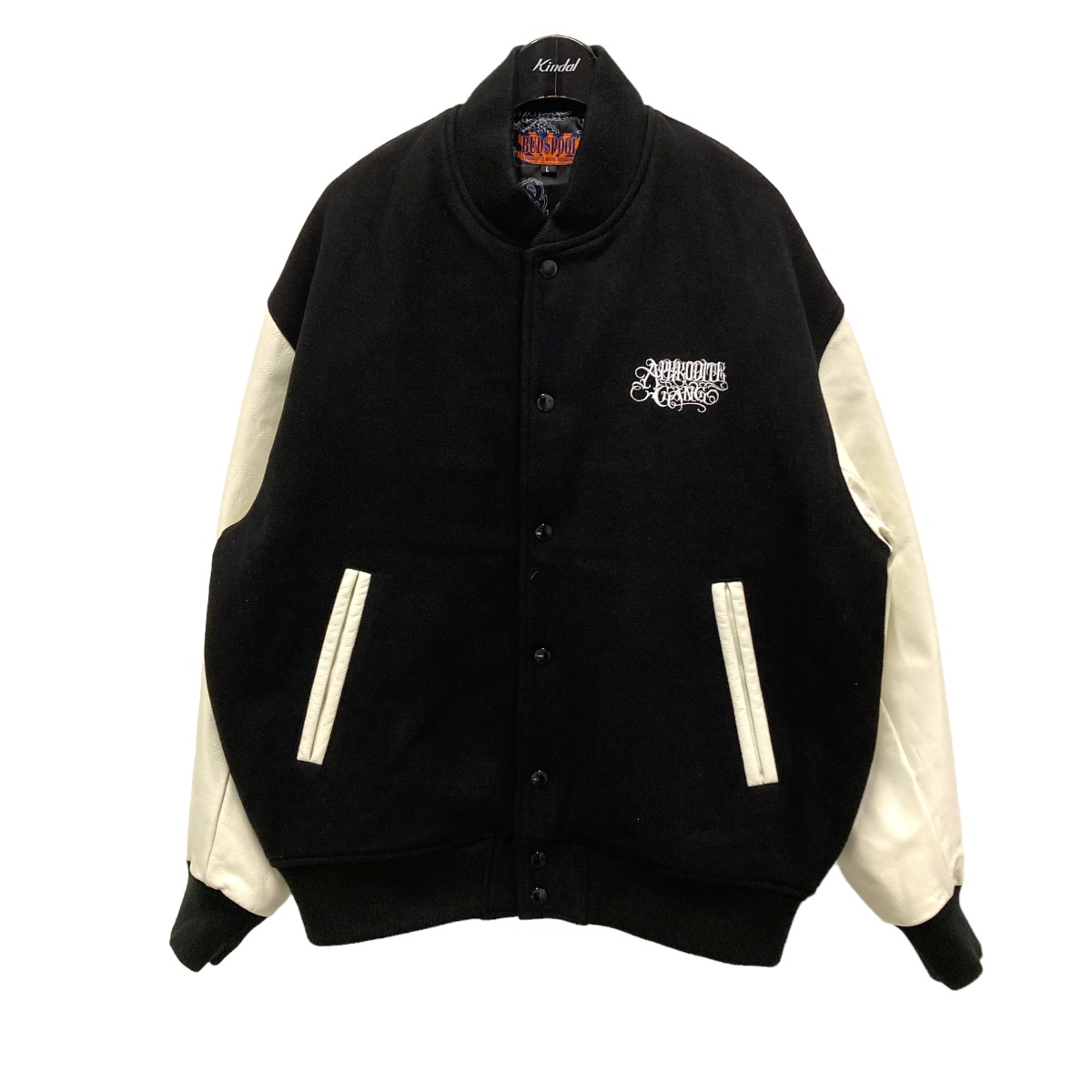 APHRODITE GANG LEATHER VARSITY JACKET-