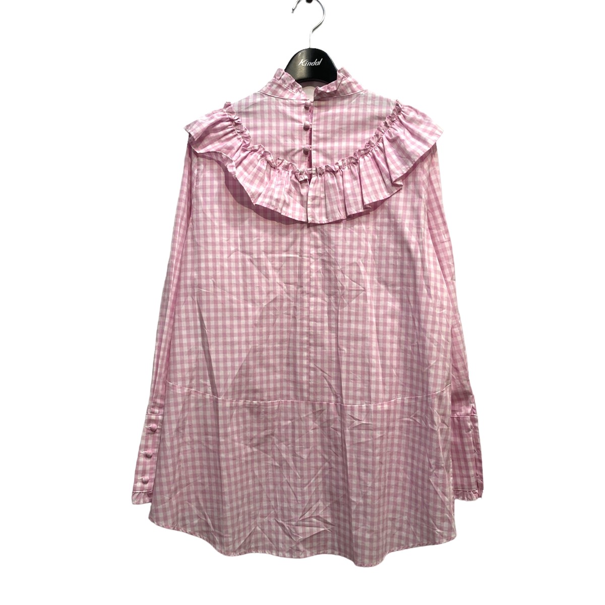 ○送料無料○ rosy monster フリルギンガムチェックシャツ ピンク