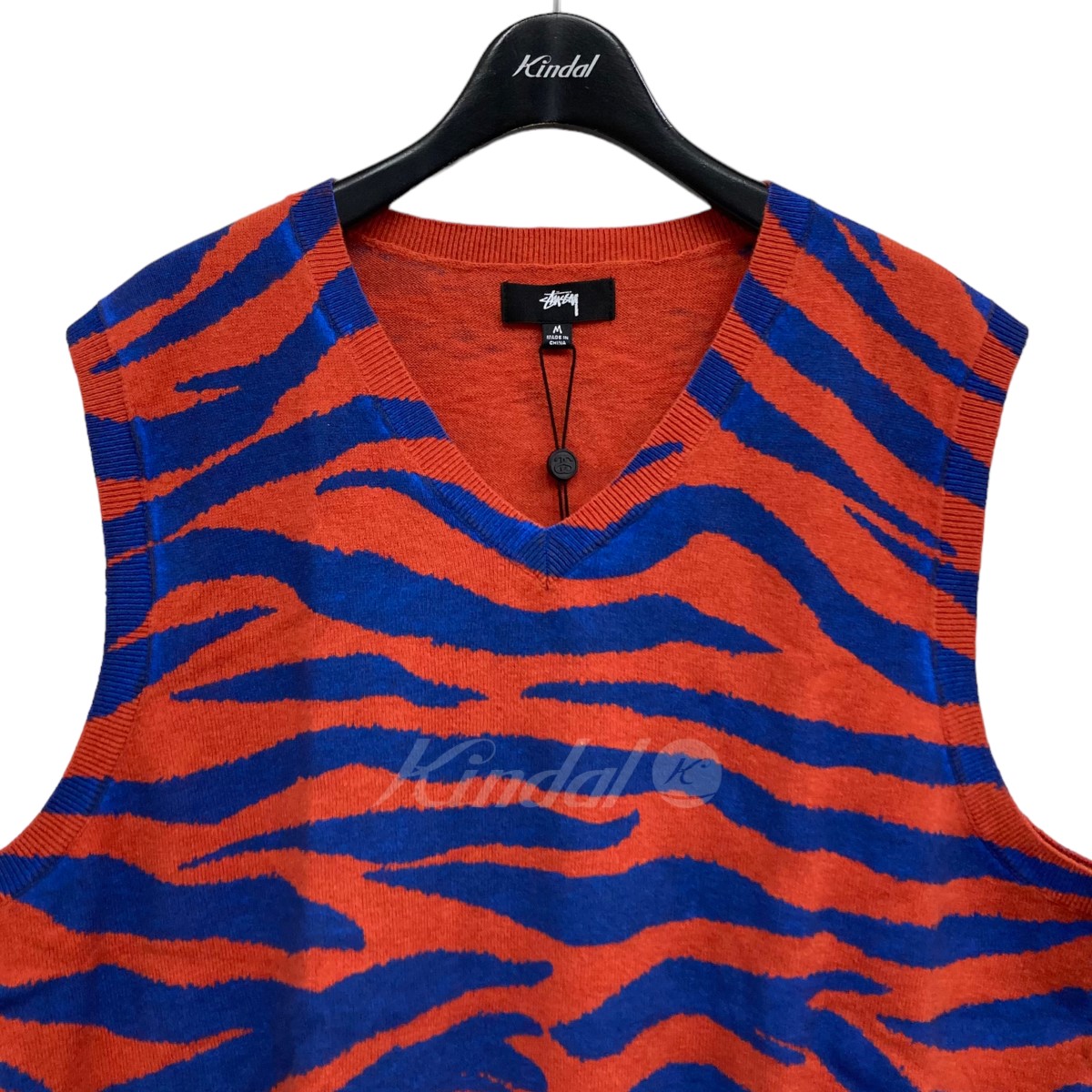 Stussy 2022AW 「Tiger Printed Sweater Vest」ニットベスト オレンジ