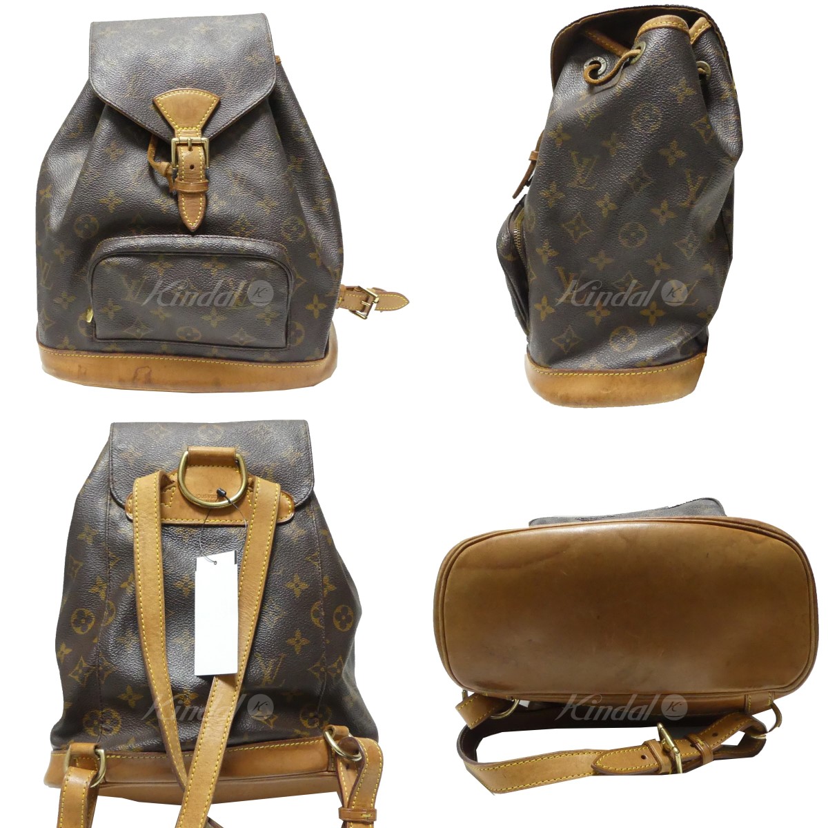 LOUIS VUITTON Montsouris モノグラム MM バックパック レザー