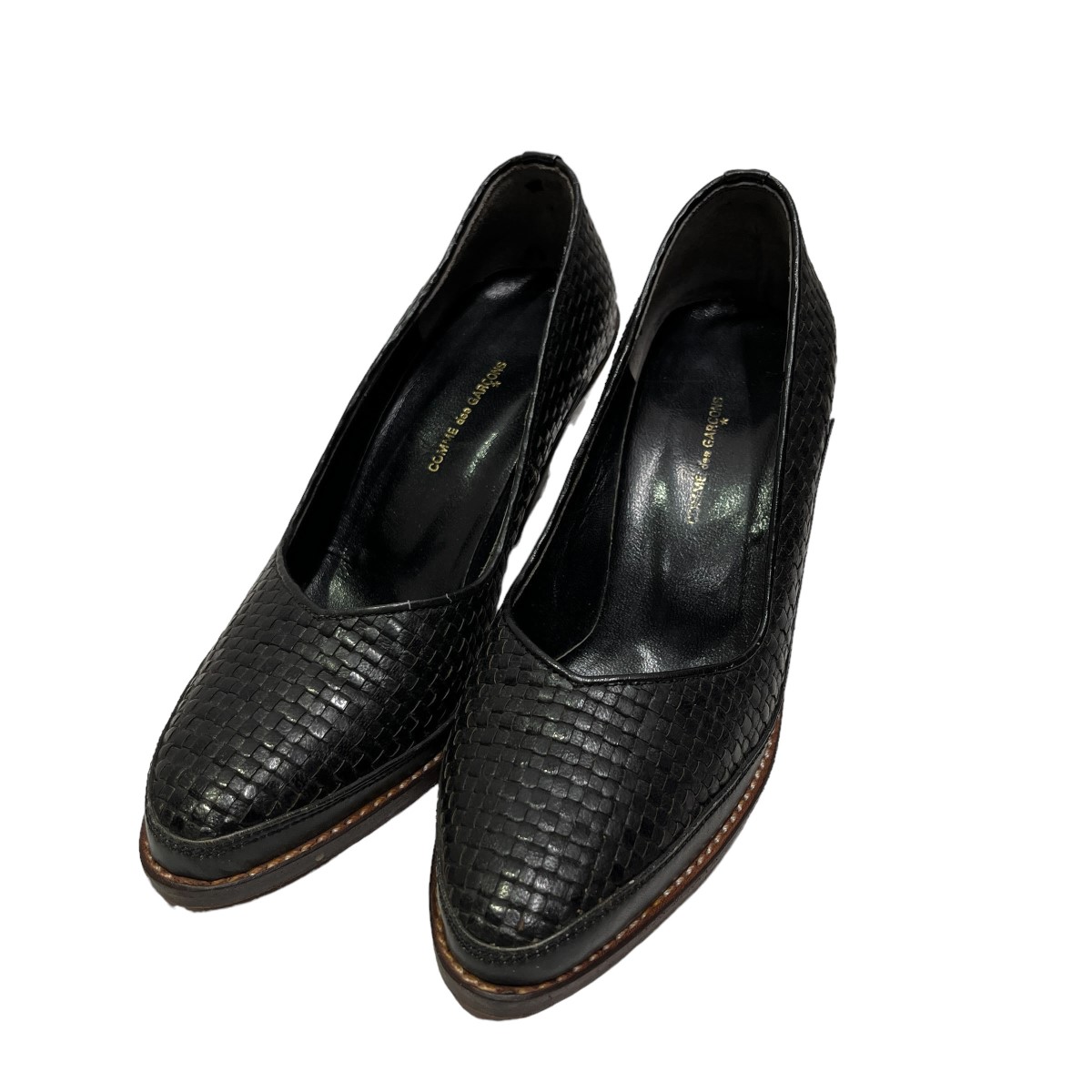 【美品】コムデギャルソン パンプス 23.0 ウェッジソール レザー ブラック 楽天市場】COMME des GARCONS コムデギャルソン 23AW ラウンド