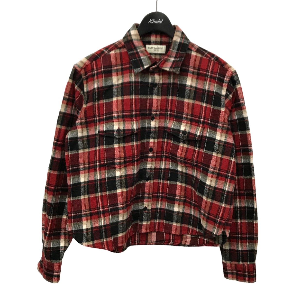 楽天市場】【中古】Saint Laurent Paris チェックシャツ レッド