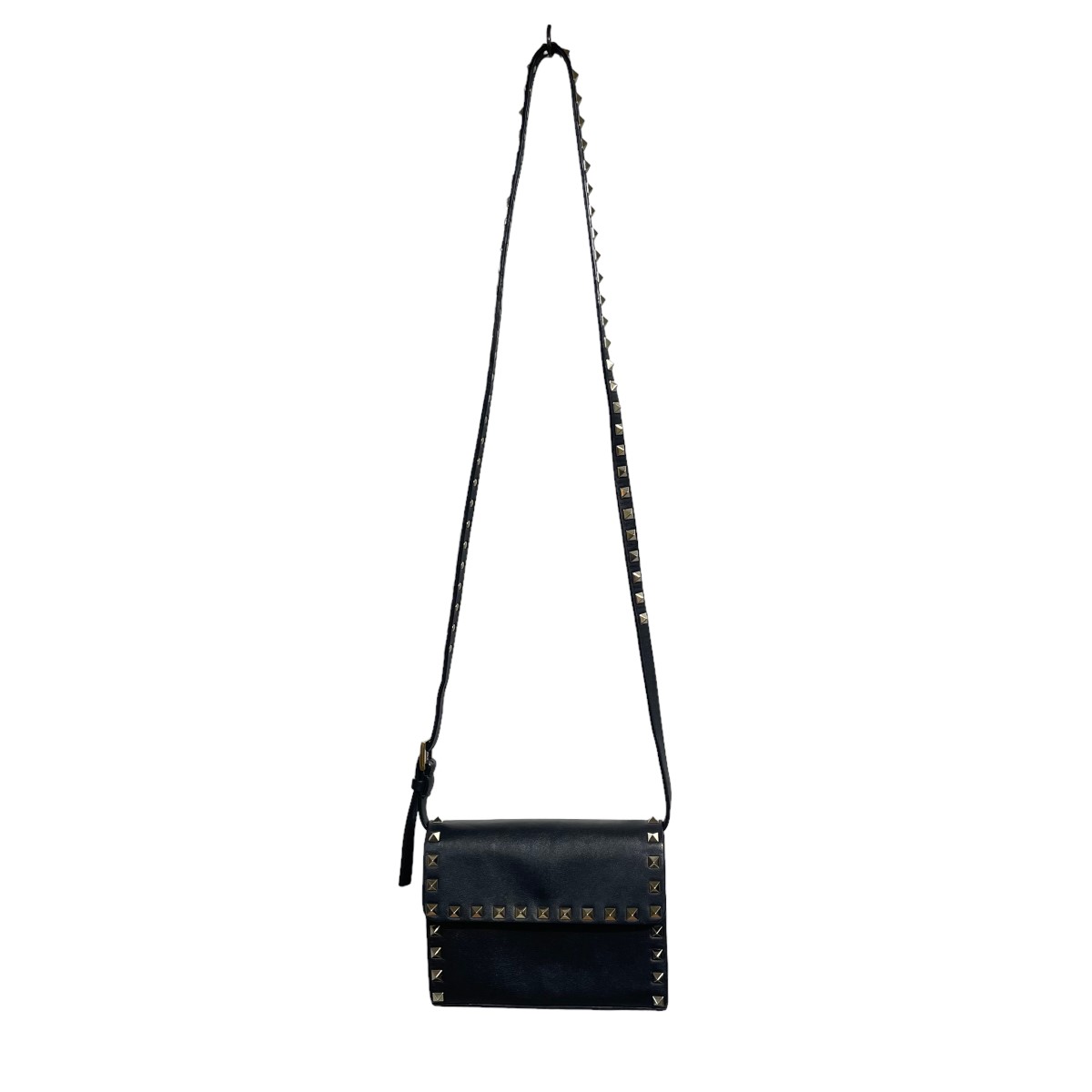 Valentino ロックスタッズ キルティング チェーンショルダー バッグ ブラック (186795