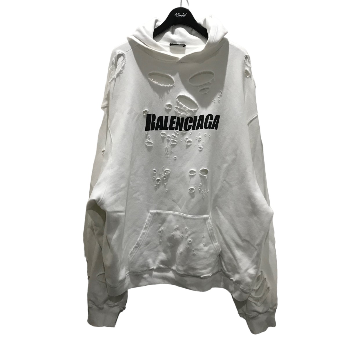 Balenciaga ロゴ デストロイ フーディー ダメージ パーカー 659403TKVB61781 ブラック XXS (193944