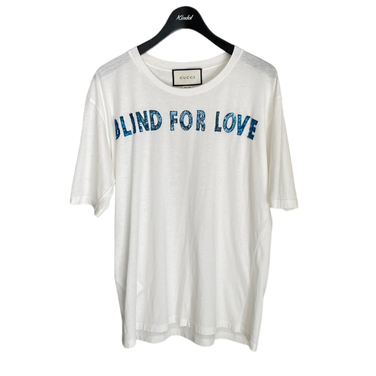 【中古】 GUCCI　 Blind For Love T 　スパンコールロゴT　435101 ホワイト サイズ：M 【260524】（グッチ）