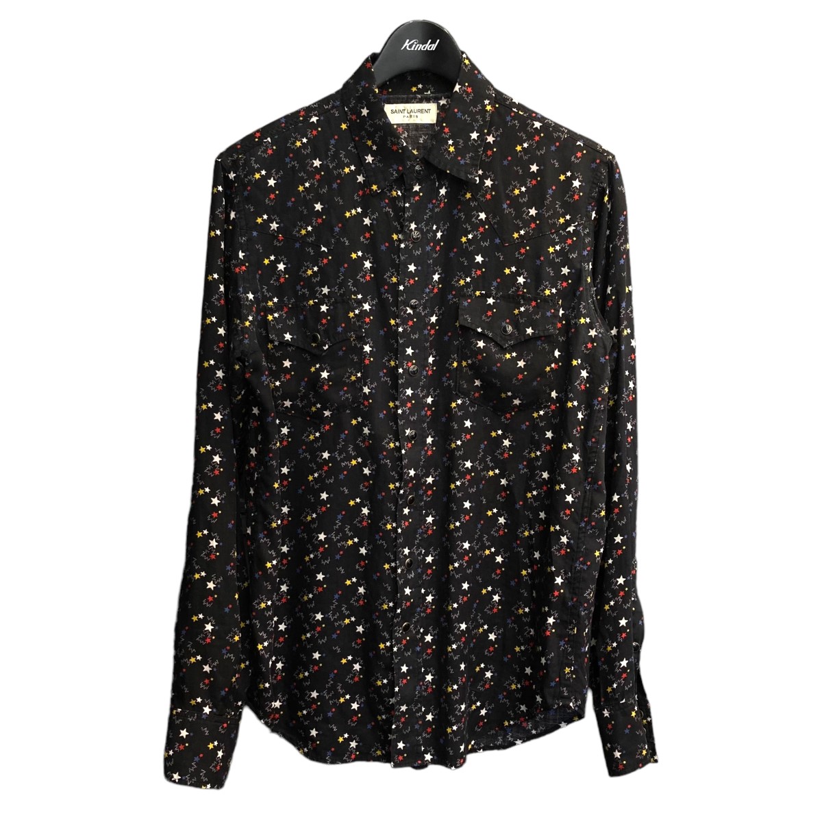 SAINT LAURENT デニムミリタリーシャツ SAINT LAURENT デニム シャツ ロゴ刺繍入り | ミスターポーター