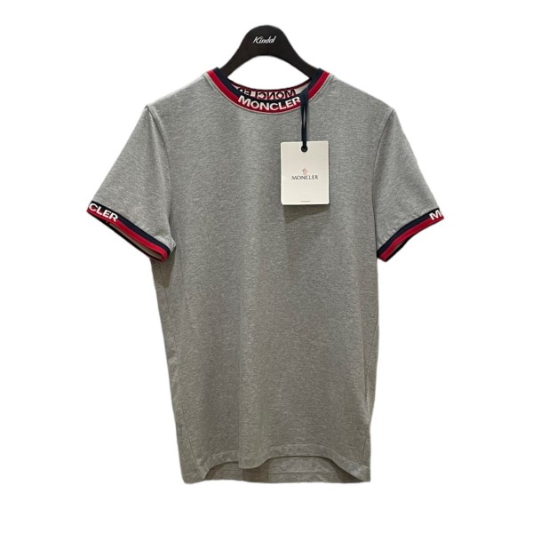 【中古】 MONCLER　 MAGLIA T-SHIRT ロゴリンガーT 杢グレー サイズ：S 【260724】（モンクレール）