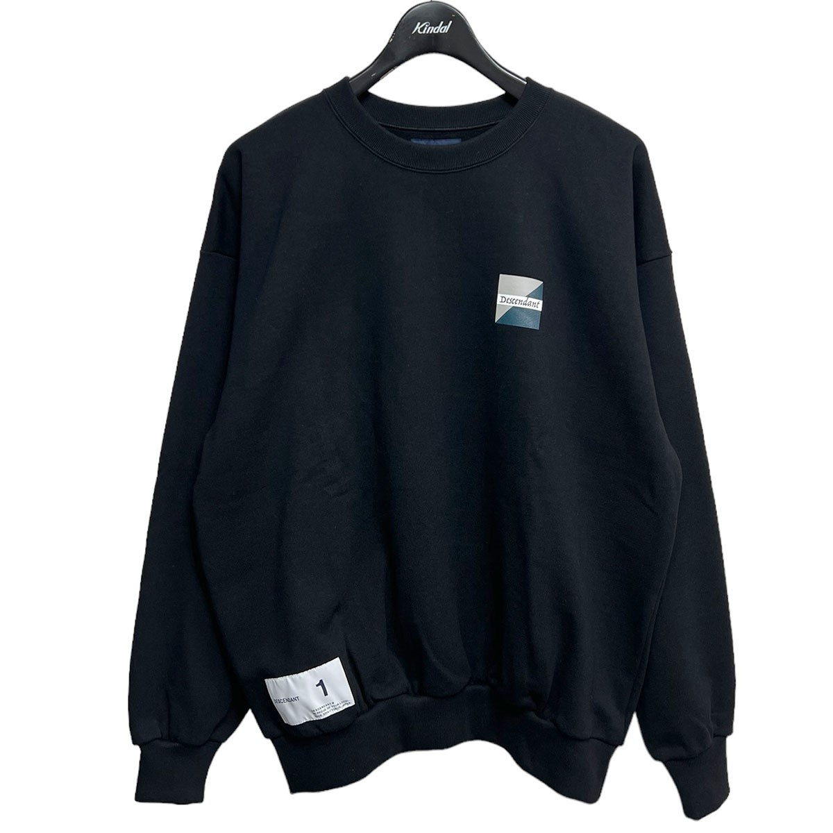 【中古】DESCENDANT 24SS MAHIMAHI CREW NECK マヒマヒプリントクルーネックスウェットシャツ 232ATDS-CNM01S 黒いこと 大きさ：1 【290724】（ディセンダント）