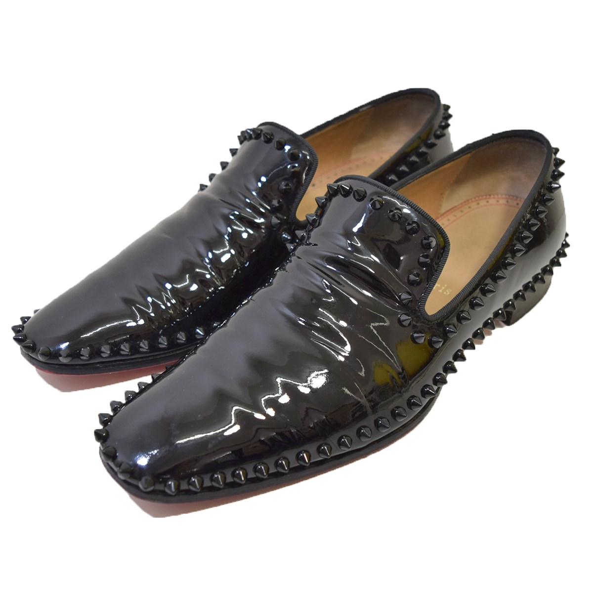 Christian Louboutinブラックパテントレザー ドレスシューズ 楽天市場】【中古】Christian Louboutinパテントレザーシューズ