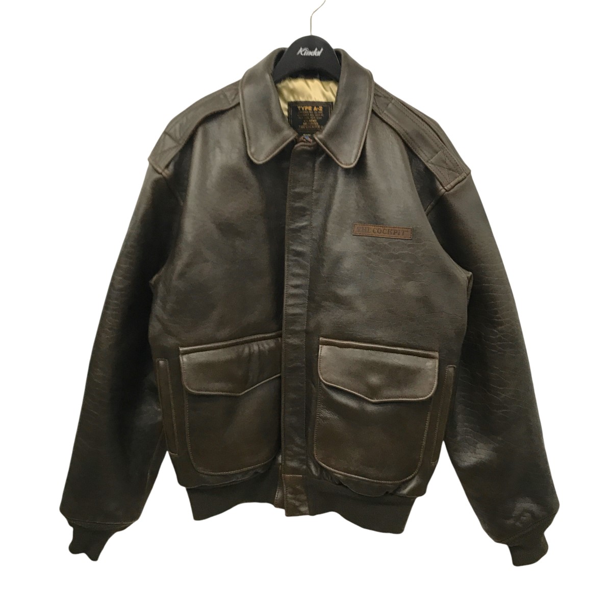COCKPIT TYPE-A2 フライトジャケット USA製　大きめ Cockpit USA第二次世界大戦政府発行 A-2 ジャケット ブラウン