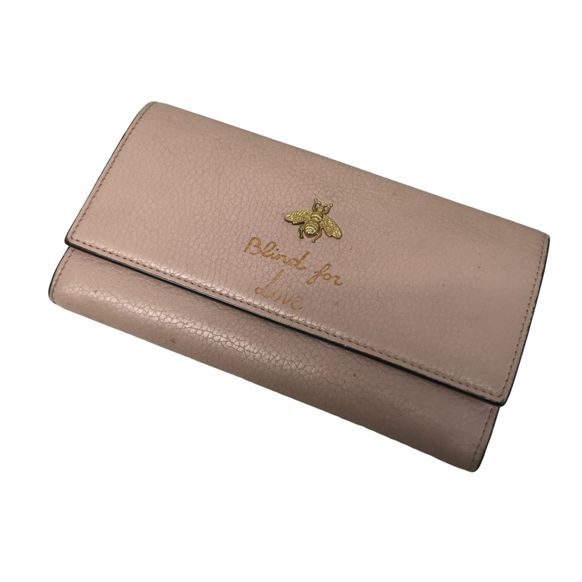 【中古】GUCCIアニマリエ長財布 454070 ピンク【価格見直し】｜ブランド古着のカインドオル