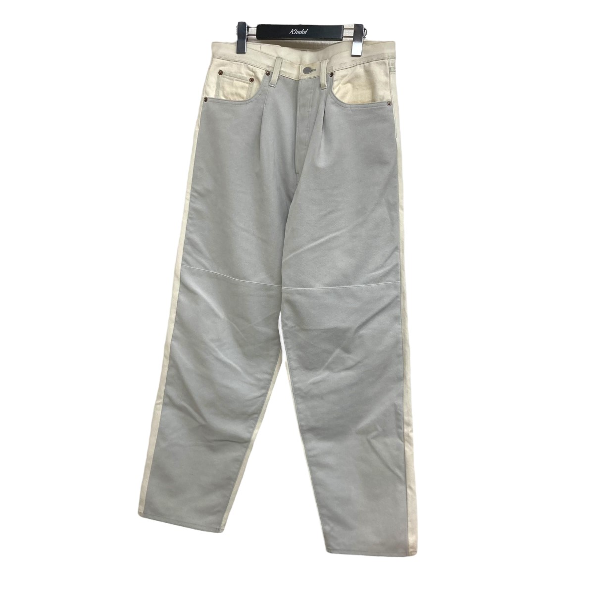 【中古】 stein 23SS LEATHER COMBINATION VINTAGE DENIM JEANS 切替デニムパンツ ST．516 アイボリー サイズ：M 【価格見直し】