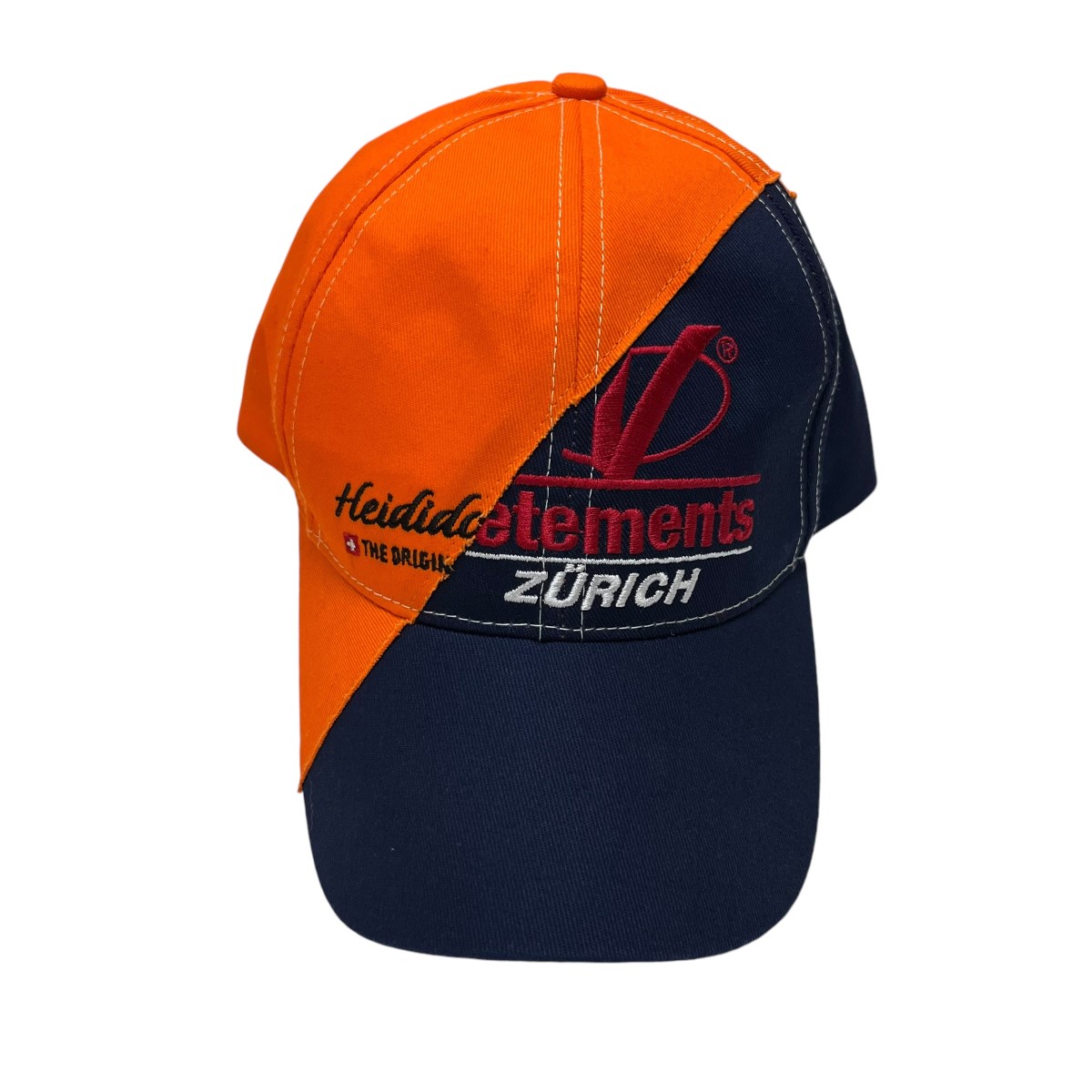 【中古】 VETEMENTS キャップ オレンジ×ネイビー 【価格見直し】