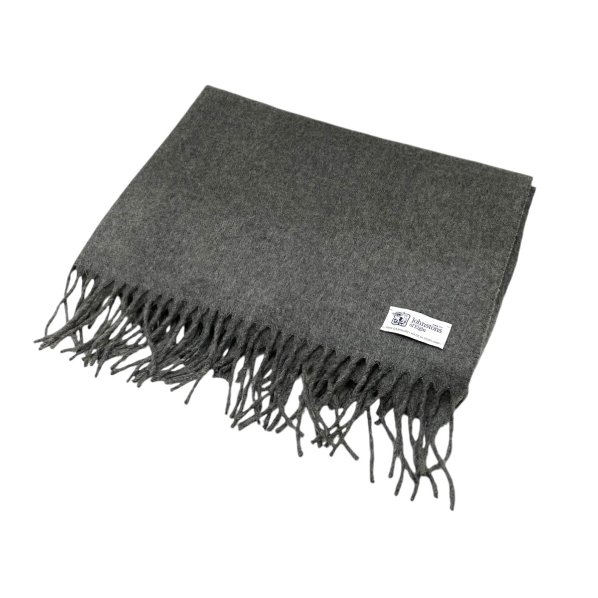 【中古】 JOHNSTONS OF ELGIN カシミヤ100％大判ストール グレー 【価格見直し】