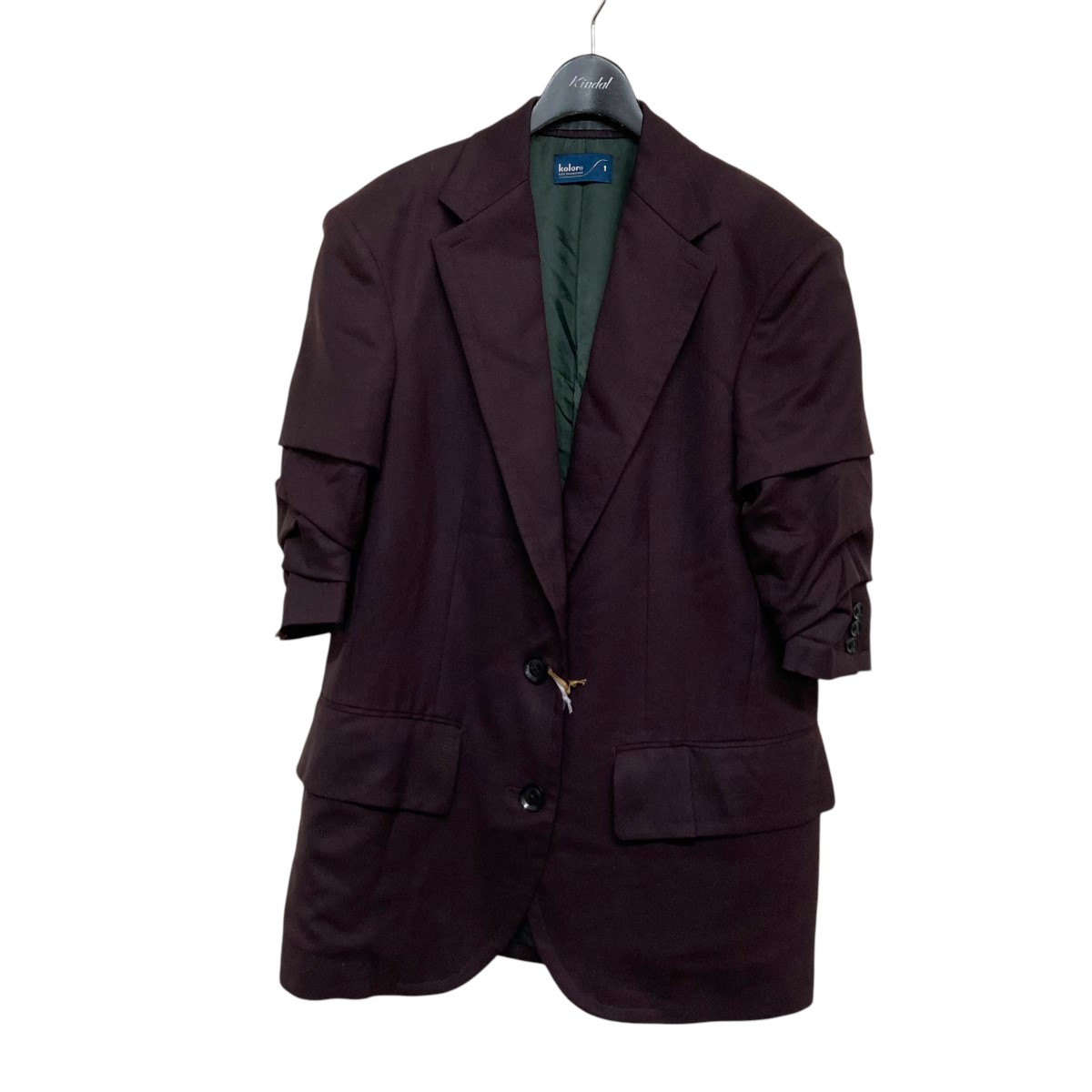 極美品 kolor / カラー ドッキングジャケット　グレー M タグ付き Color kolor カラー 22AW 22WCM-G01102 ネイビー ウール