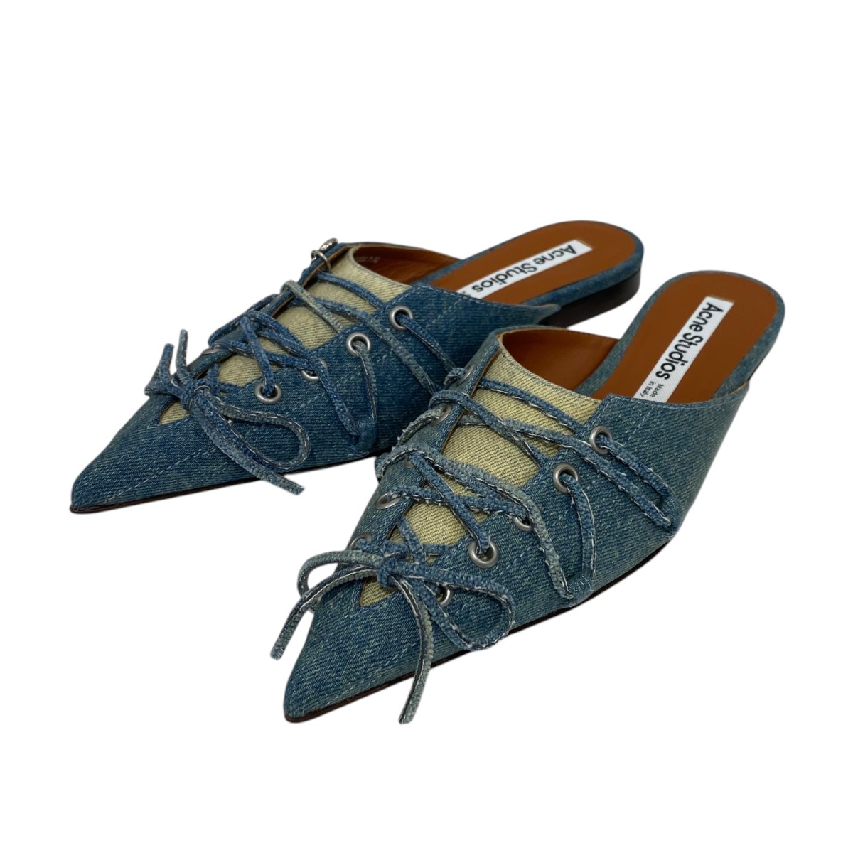 Acne Studios レザー ミュール チャンキーヒール ブラック 36 Acne Studios レザー ミュール チャンキーヒール ブラック 36