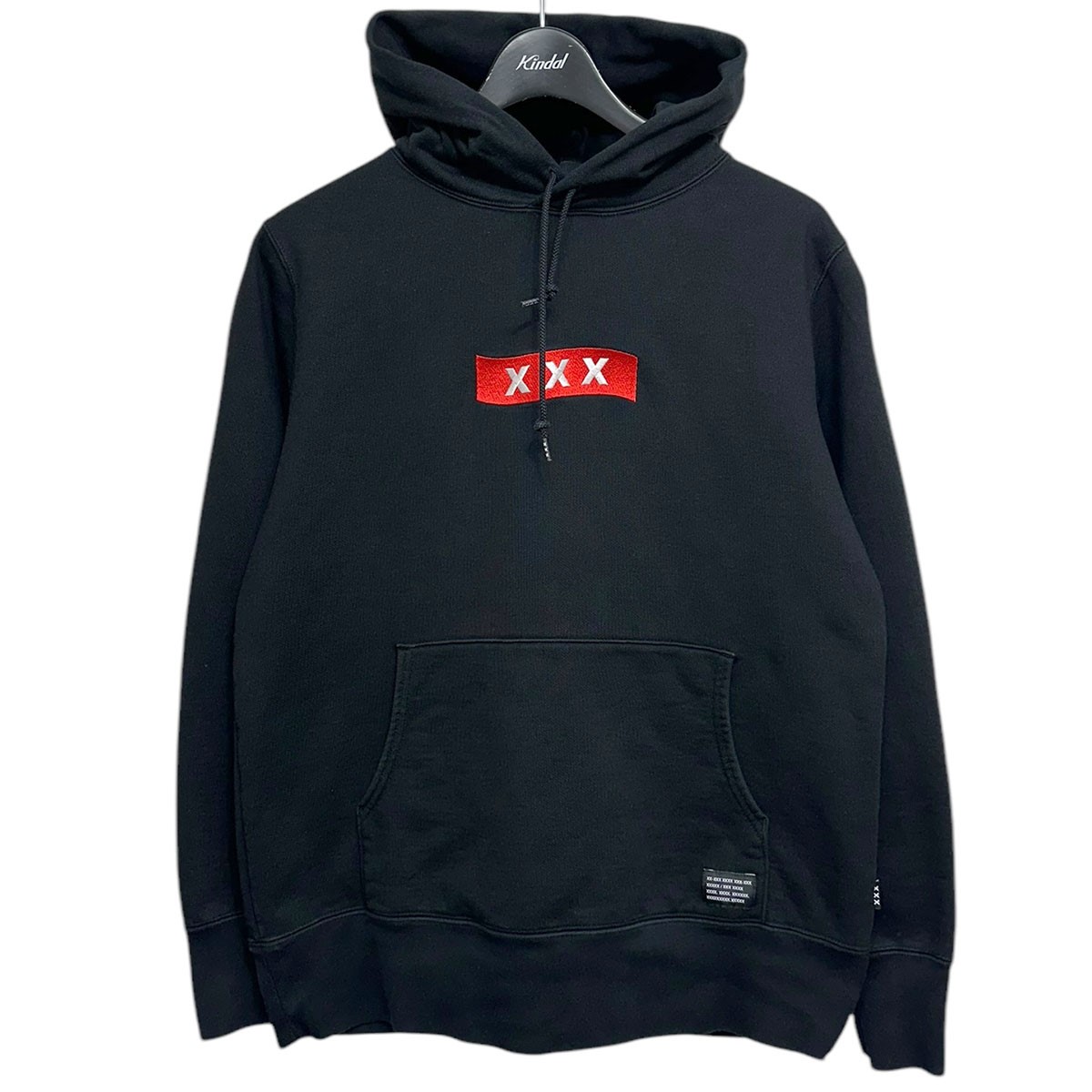 【中古】GOD SELECTION XXX　ボックスロゴフーディー ブラック サイズ：S 【060125】（ゴッドセレクショントリプルエックス）｜ブランド古着のカインドオル