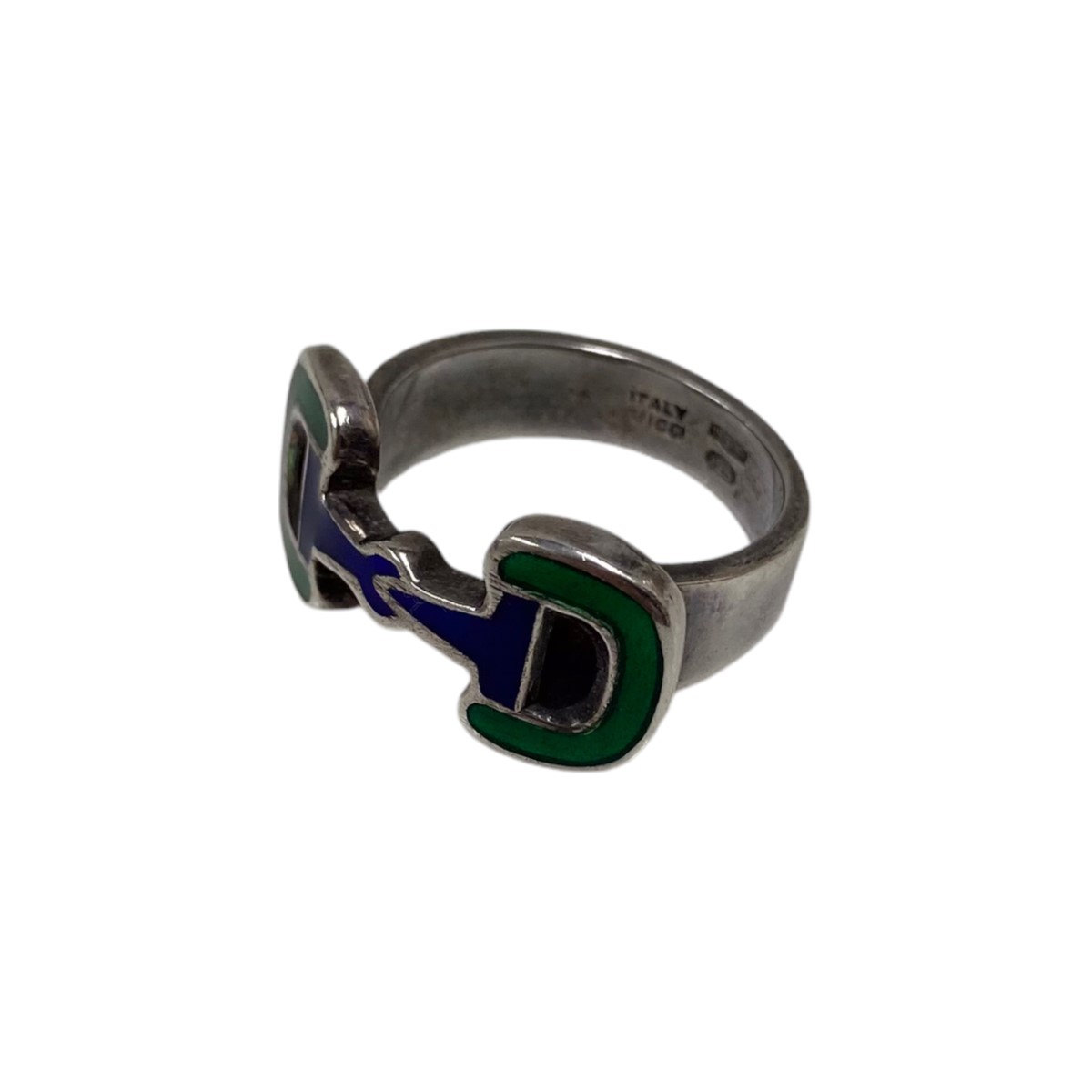【中古】GUCCI 80sホースビットリング 緑であること×青碧 大きさ：9号 【090125】（グッチ）