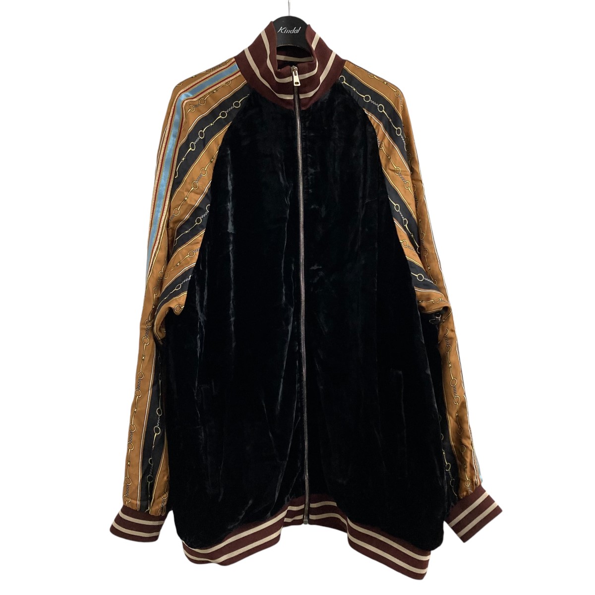 【中古】 GUCCI 異素材切替ジップアップジャケット 572666 ブラック×ブラウン サイズ：48 【価格見直し】 39,754円