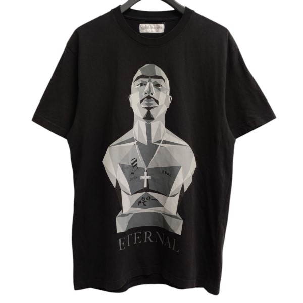 【中古】Interscope Records×FRAGMENT DESIGN INTERSCOPE 2Pac Tシャツ ブラック サイズ：M 【120125】（インタースコープ・レコード×フラグメントデザイン）