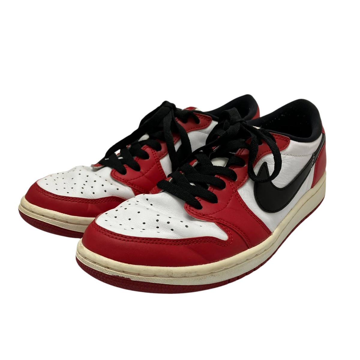 【中古】 NIKE AIR JORDAN 1 RETRO LOW CHICAGO スニーカー 705329-600 ホワイト×レッド サイズ：26cm 【価格見直し】
