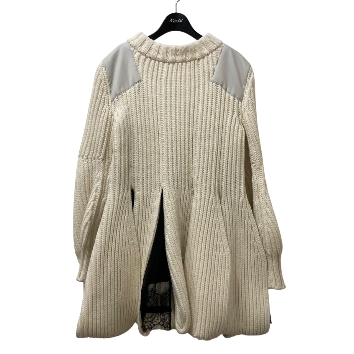 【中古】 sacai　 シフォンミックスニットワンピース 24-07501 ホワイト×ブラック サイズ：1 【020426】（サカイ）