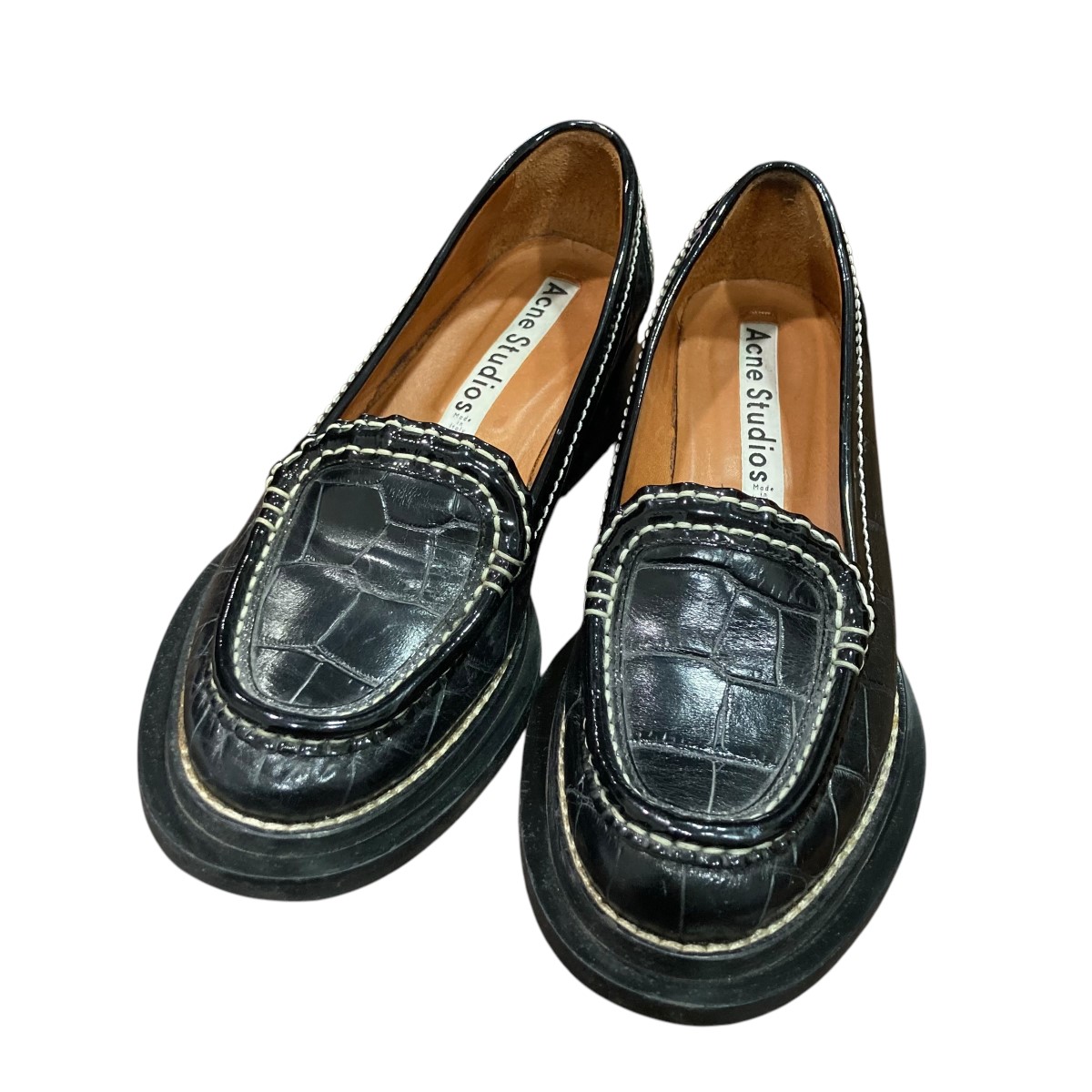 Acne Studiosアクネストゥディオズ ポインテッドトゥ レザーパンプス 楽天市場】【中古】ACNE STUDIOSポインテッドトゥ厚底レザー