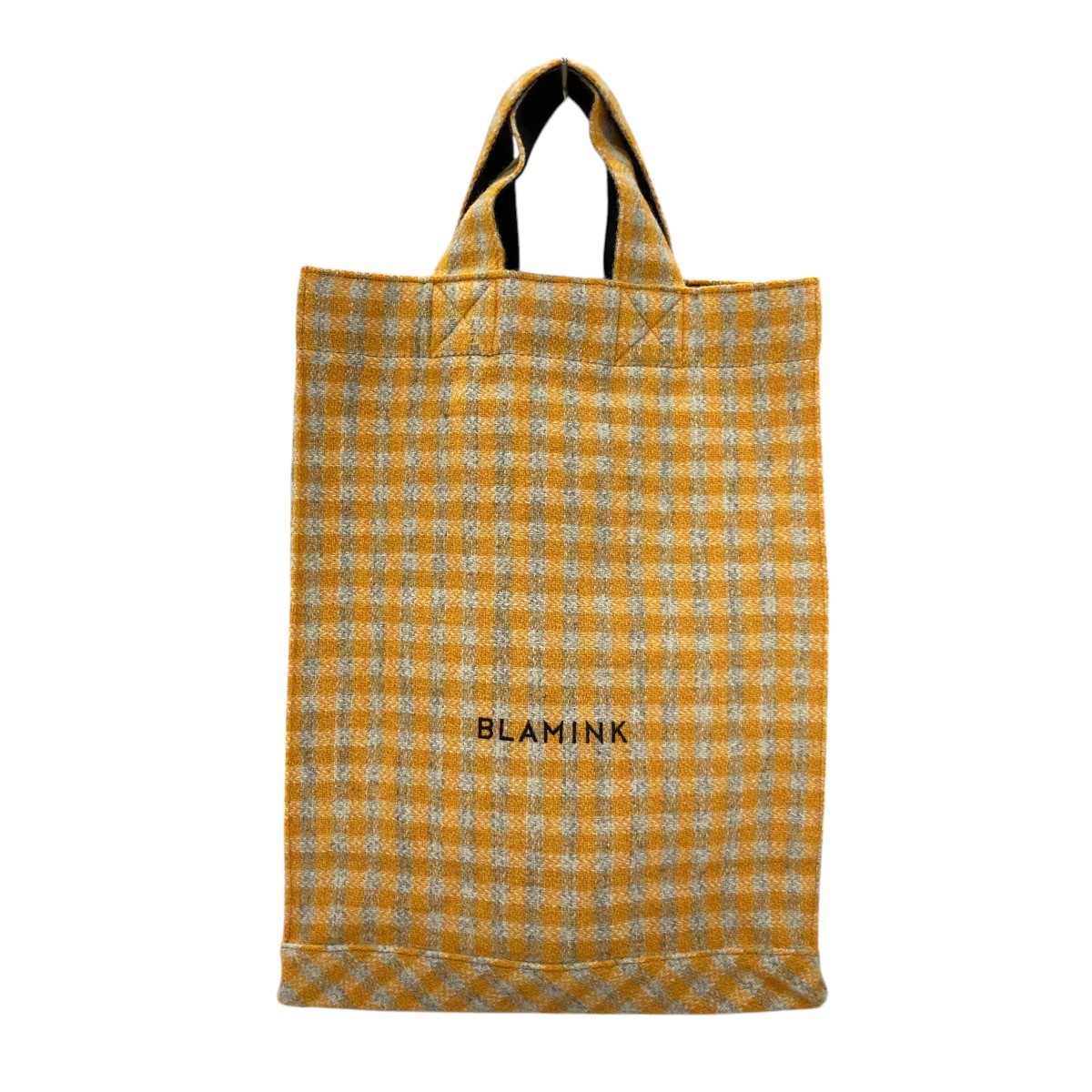 【極美品】BLAMINK  アルパカウール チェックトートバッグ　大容量　A4 8003001505538_1.jpg