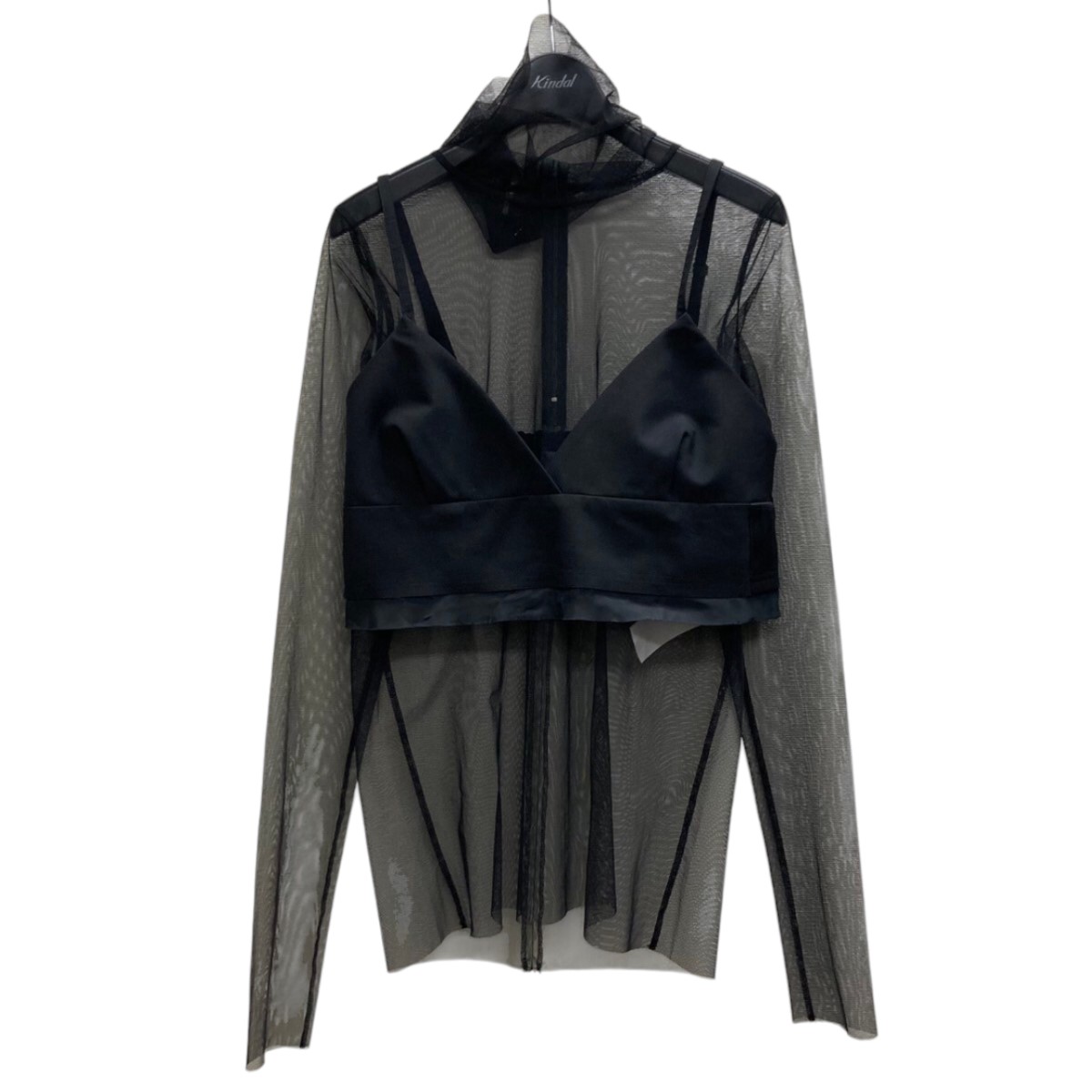 sacai - sacai サカイ 23SS レイヤードプリーツチュールチューブトップス 23-06685 ブラック 2 sacai サカイ 23SS レイヤードプリーツチュールチューブトップス
