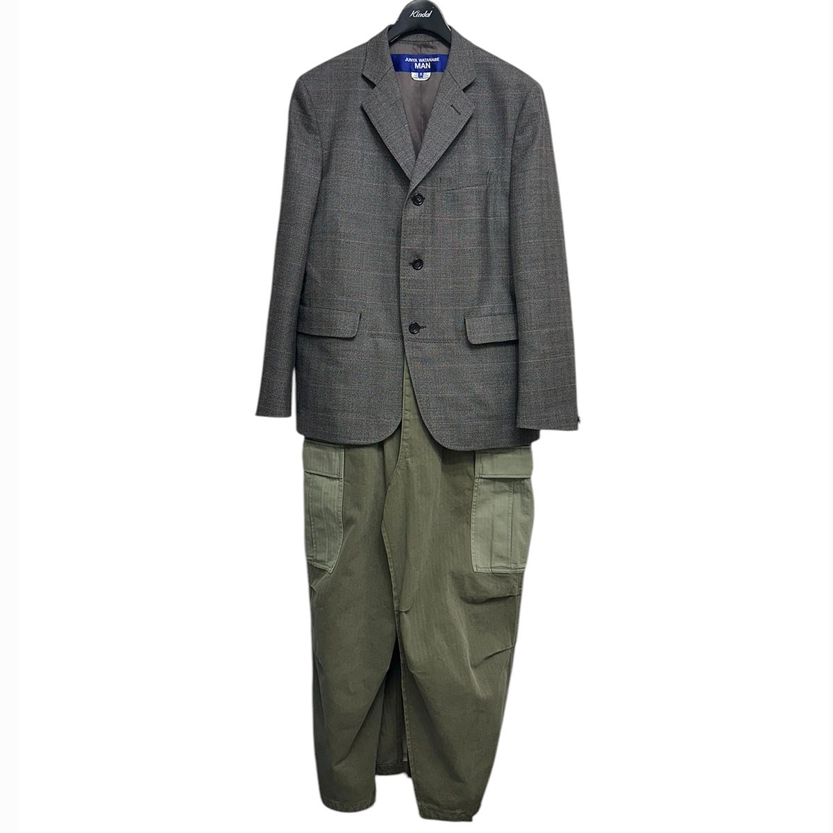 ジュンヤワタナベマン　マフラー　ウールカシミヤ混紡　ヘリンボーン柄 COMME des GARCONS JUNYA WATANABE MAN【コム デ ギャルソン