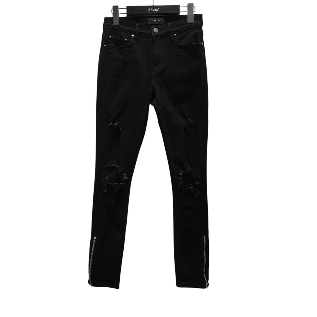 AMIRI アミリ ダメージ スキニー デニム パンツ バンダナ 33 美品 AMIRI アミリ ダメージ加工ラインストーン バンダナパッチ