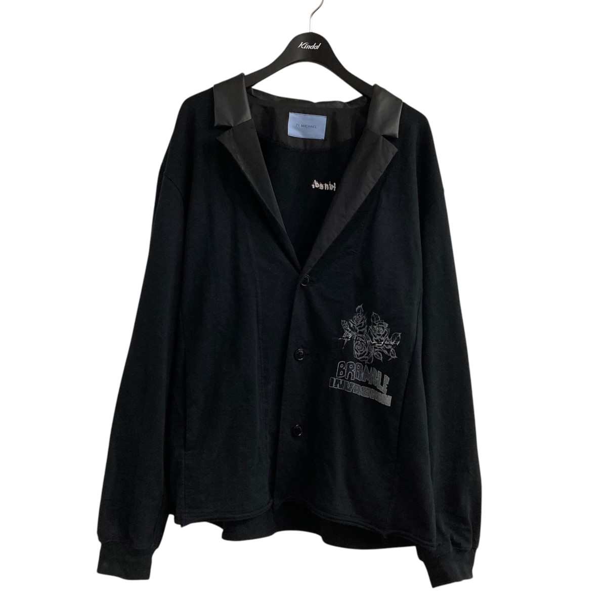 【中古】 71 MICHAEL コットンテーラードジャケット ブラック サイズ：L 【価格見直し】