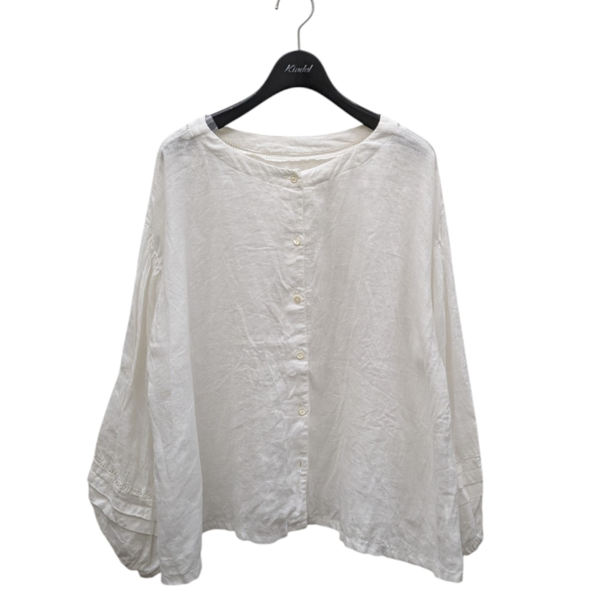 美品 ネストローブ リネンデタッチャブルスクエアカラー ブラウス 2way ネストローブ / nest Robe デタッチャブルスクエアカラーブラウス