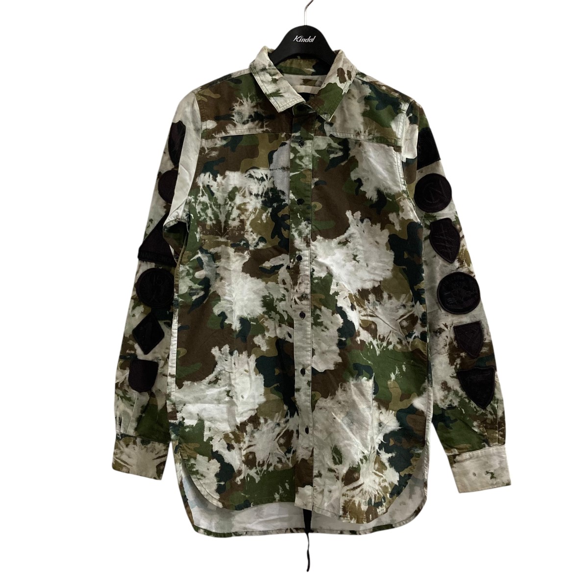 【中古】 OFFWHITE バックバイアスカモフラシャツ カーキ サイズ:XXS 【価格見直し】