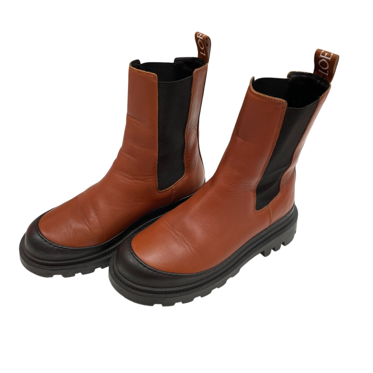【中古】LOEWE サイドゴアブーツ 592209 ブラウン 【090426】（ロエベ）
