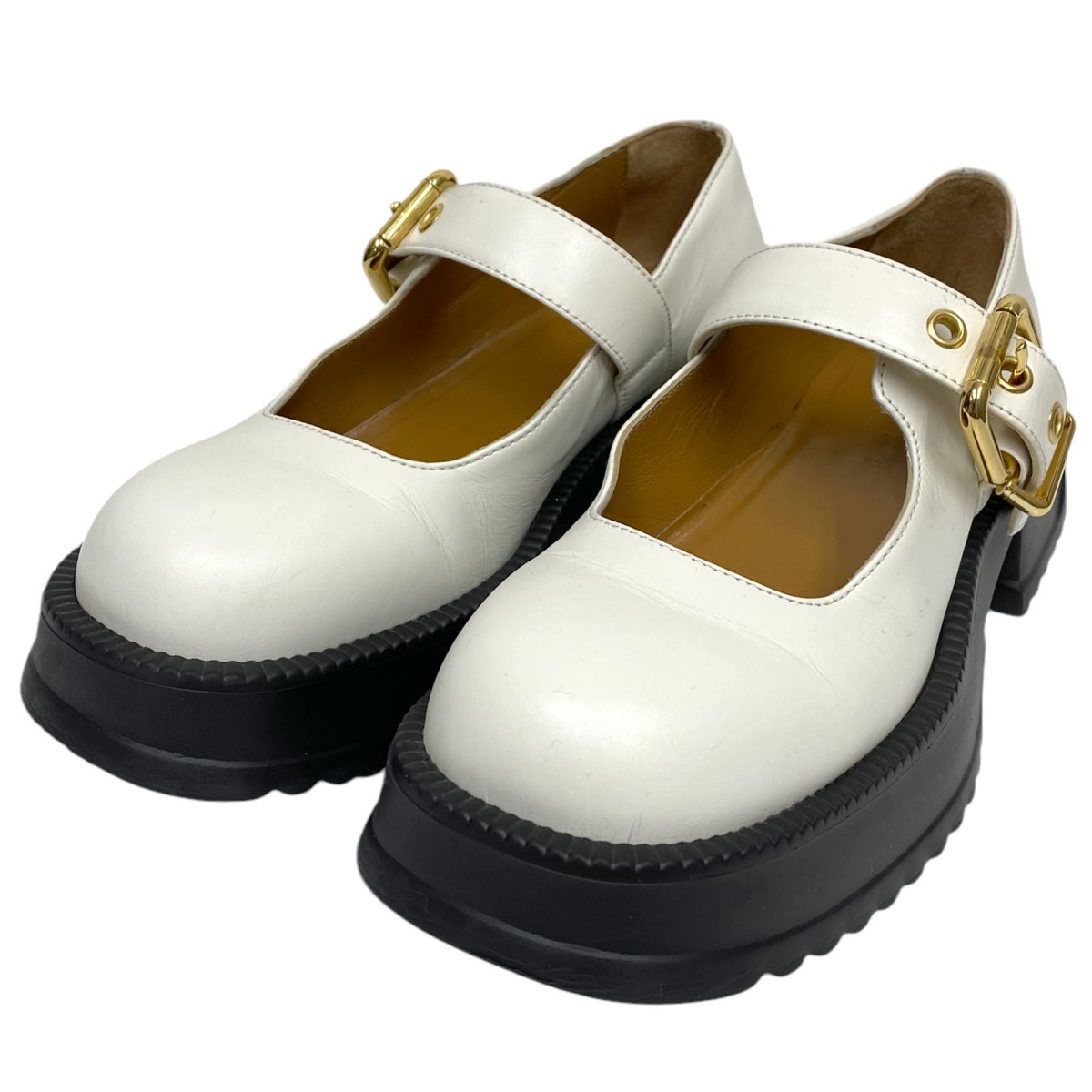 【中古】 MARNI　 Mary Jane Highメリージェーンスニーカーレザーシューズ靴 ホワイト サイズ：35(22.5cm) 【010325】（マルニ） 19,470円