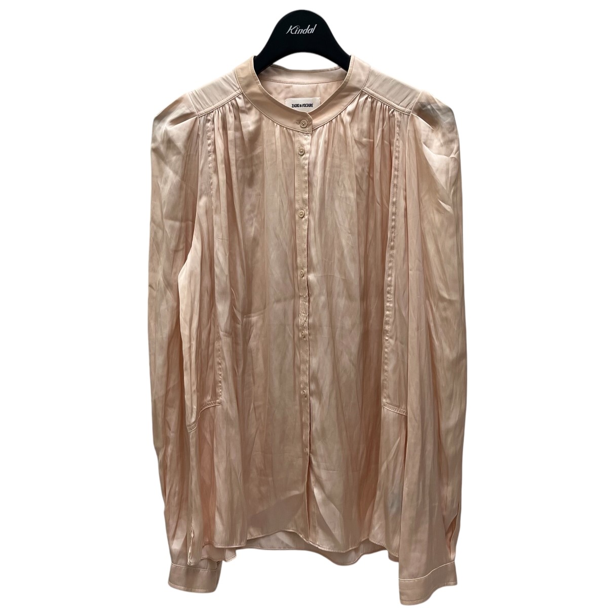 楽天市場】【中古】Chez VIDALENC ノーカラーシャツ ブラウン