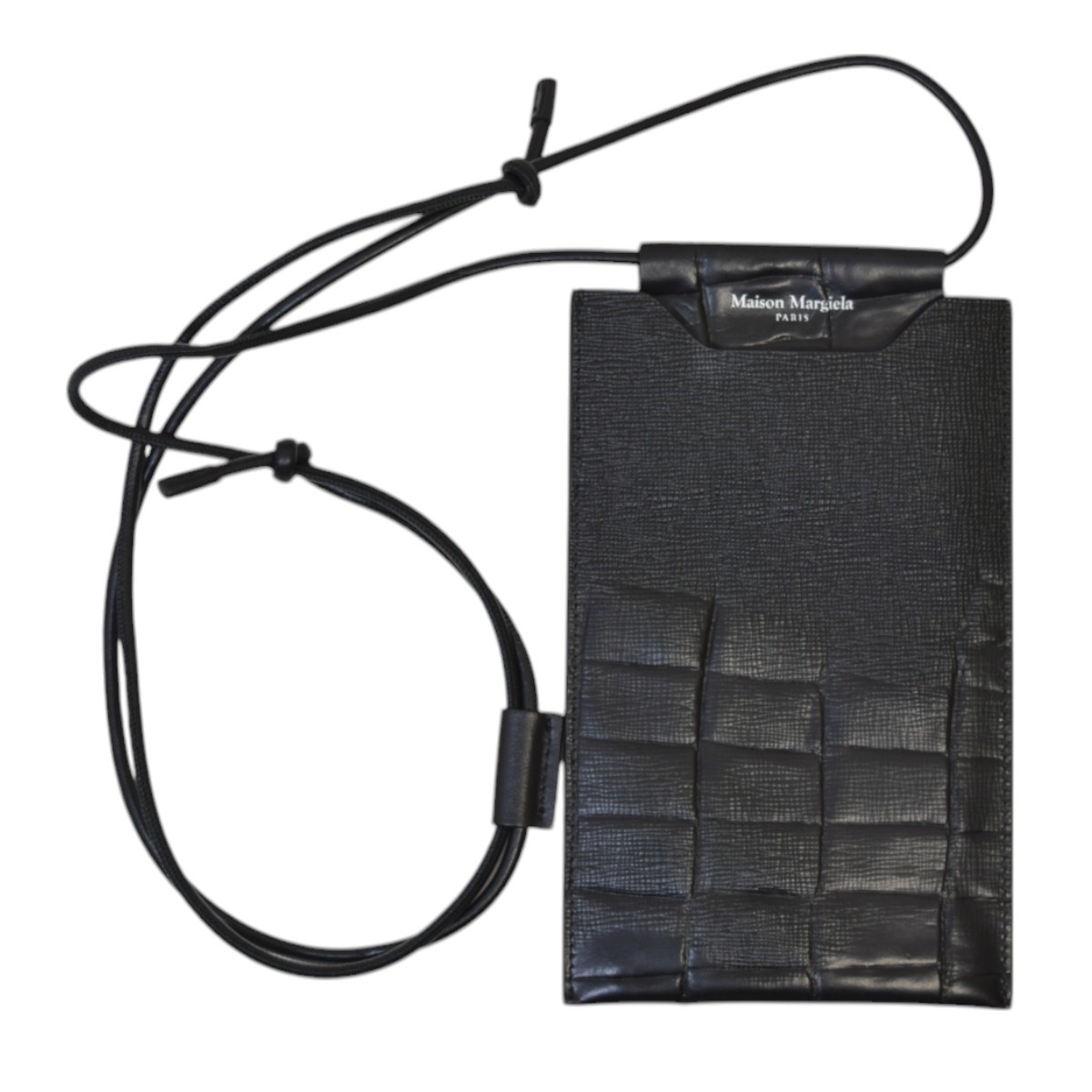 【中古】 Maison Margiela　 型押しショルダーフォンケース SA2VZ0001 ブラック サイズ：- 【100325】（メゾンマルジェラ）