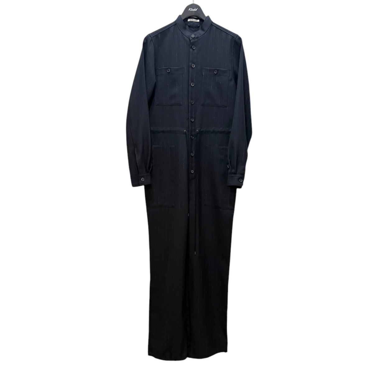 新品 24AW AURALEE WOOL FLANNEL JUMPSUIT AURALEE（オーラリー） 24AW WOOL FULLING FLANNEL STRIPE JUMPSUIT