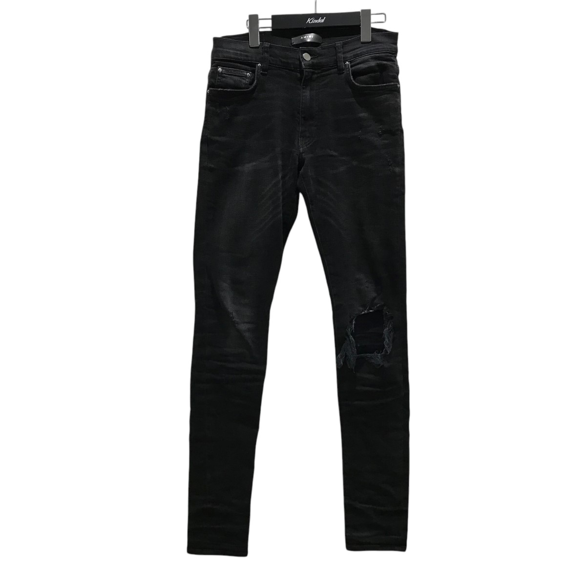 【AMIRI】スキニーパンツ ブラック デニム ロゴ コットン AMIRI（アミリ）の「Amiri - スキニー ジーンズ - men