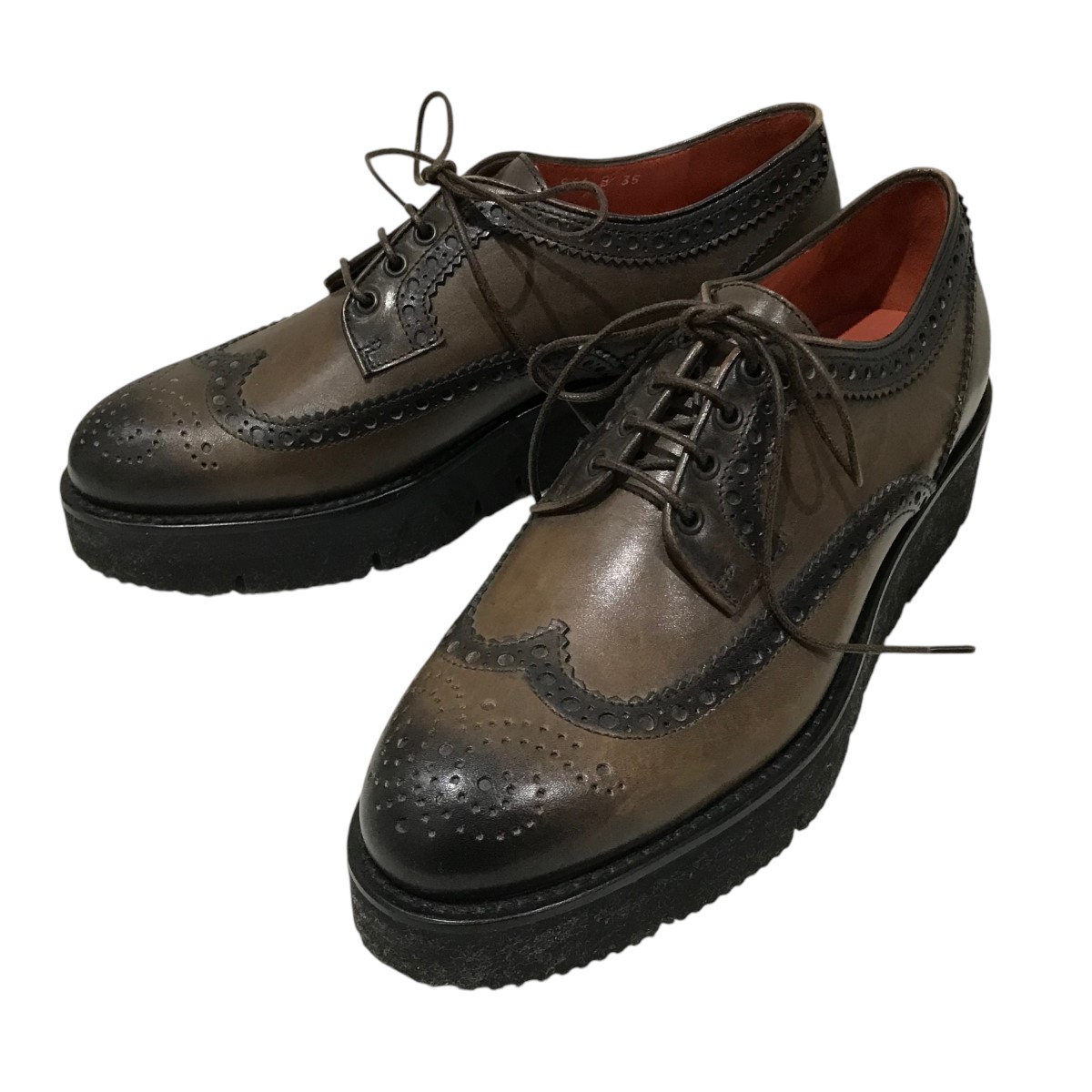 楽天市場】Santoni サントーニ セミブローグ レザーシューズ 8.5