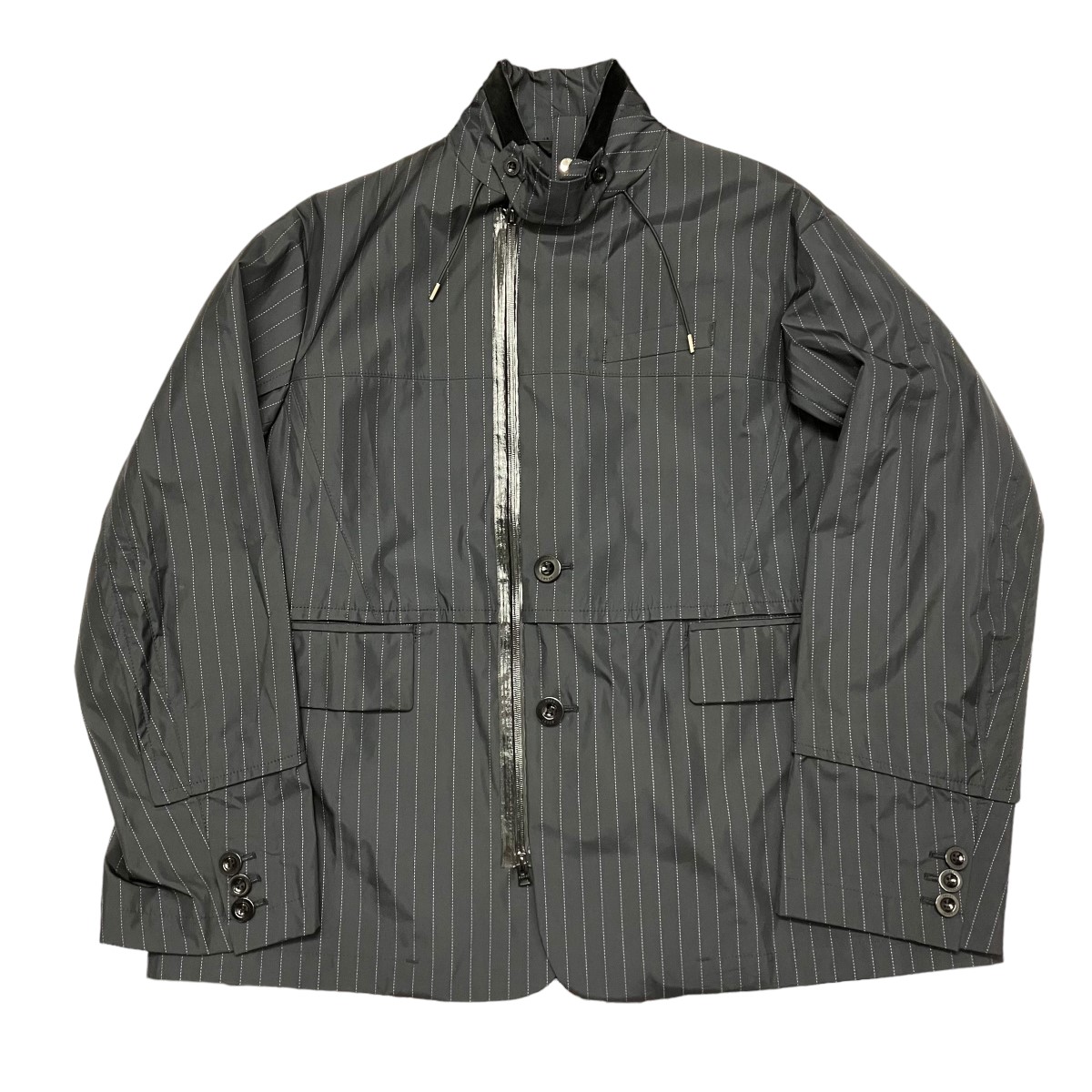 ジャケット・アウター sacai 23ss chalk stripe jacket Chalk Stripe x Rip Stop Jacket – La Garçonne