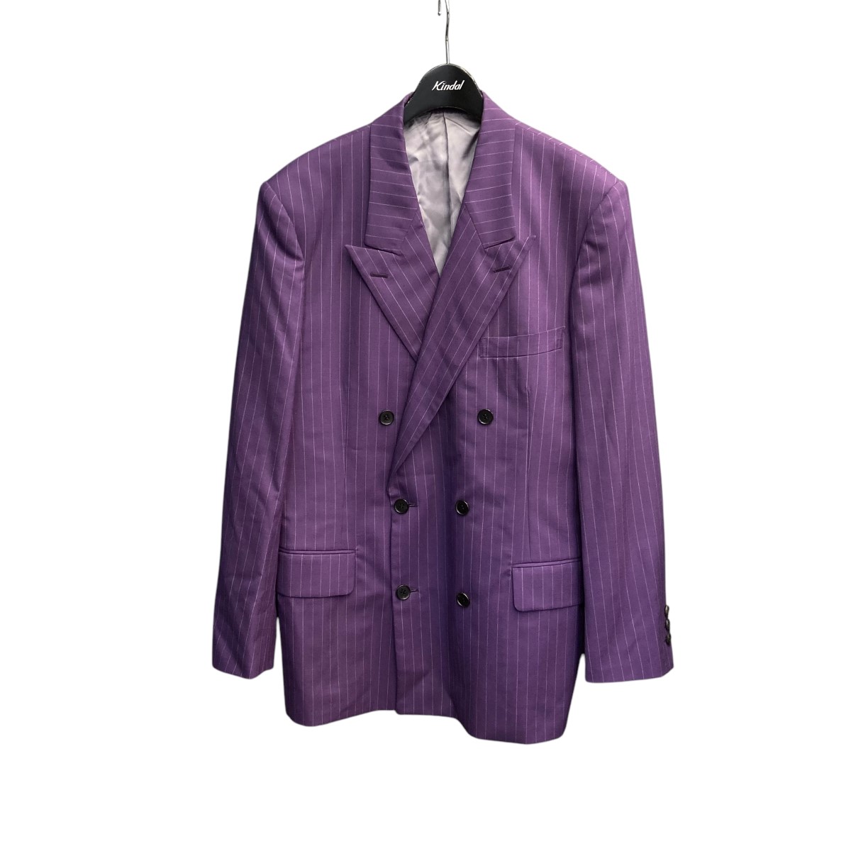 【中古】 LITTLEBIG Stripe Double Breasted Jaket ストライプダブルジャケット LB191-JK06 パープル サイズ:1 【価格見直し】