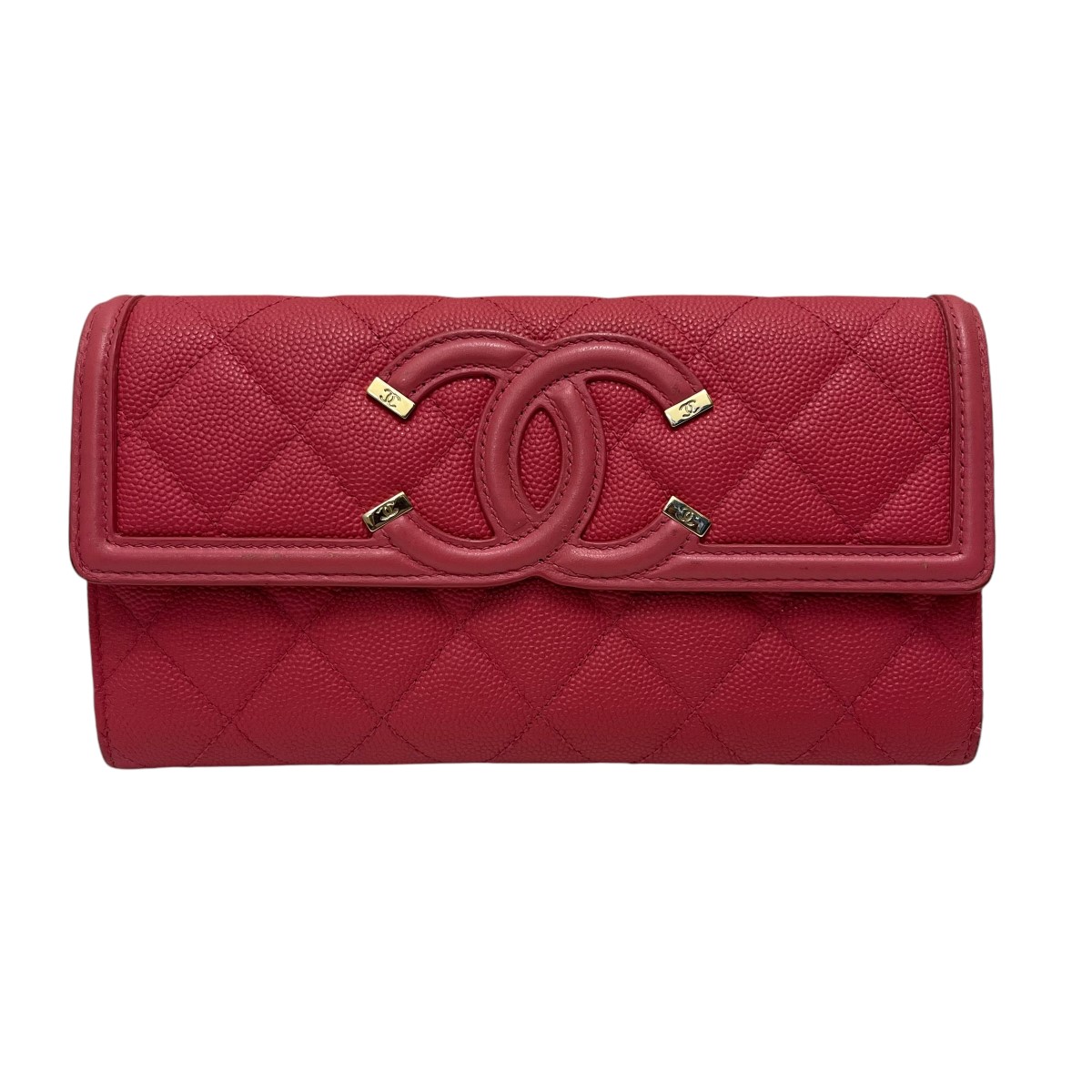 CHANEL シャネル カメリア ラウンドジップ 長財布 赤 CHANEL 質イコー [シャネル] カメリア ラウンドファスナー 長