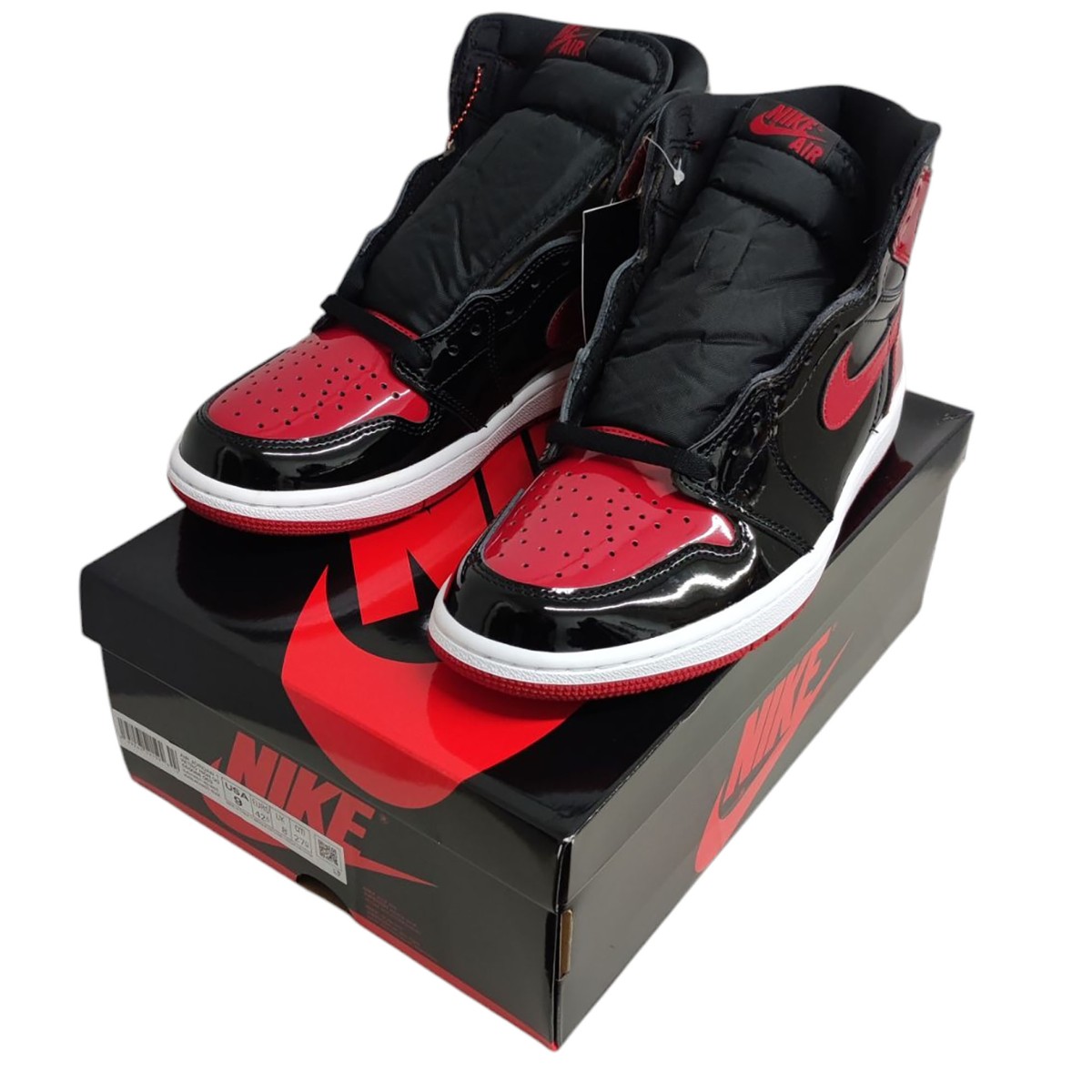 【中古】 NIKE　 Air Jordan 1 High OG Patent Bred ハイカットスニーカー 555088-063 ブラック サイズ：27cm 【240325】（ナイキ）