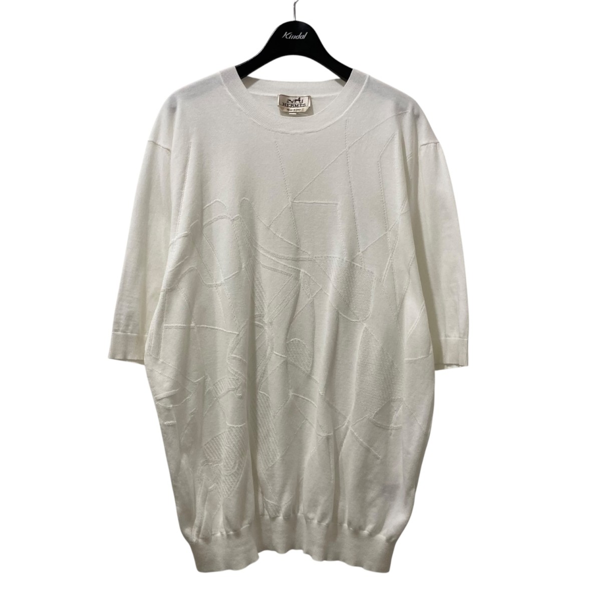 【中古】\u003cBR\u003eHERMES\u003cBR\u003e半袖編み物 白いこと 大きさ：XL\u003cBR\u003e【必要経費思いなおす】