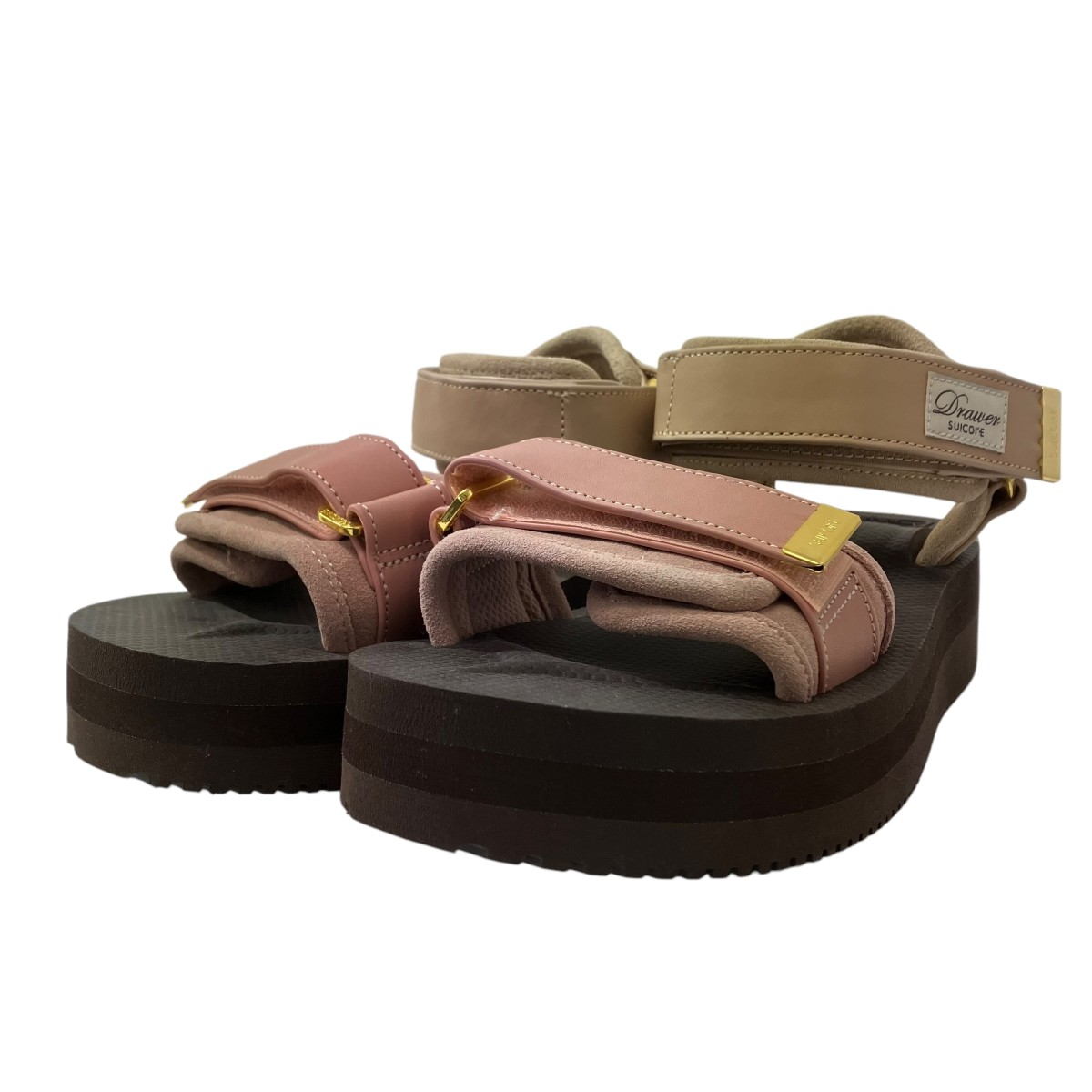 【中古】Drawer×suicoke Platform サンダル ピンク×ブラック サイズ：22.0cm 【160426】（ドゥロワー×スイコック）
