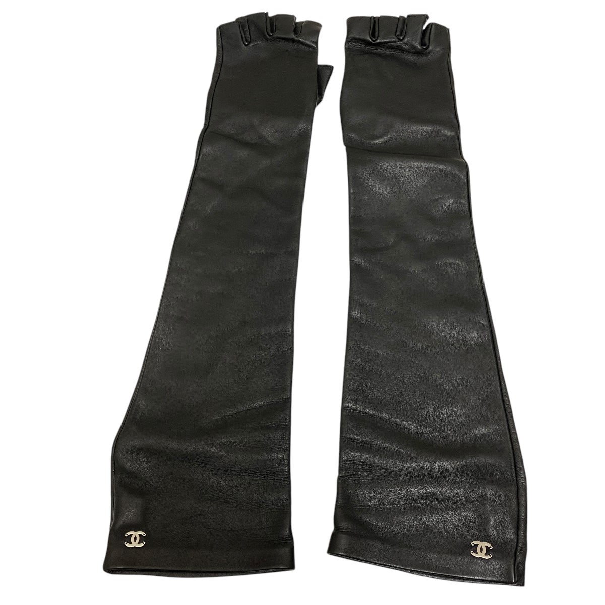 楽天市場】【中古】CHANEL シャネル 手袋 レザー グローブ ブラック 黒