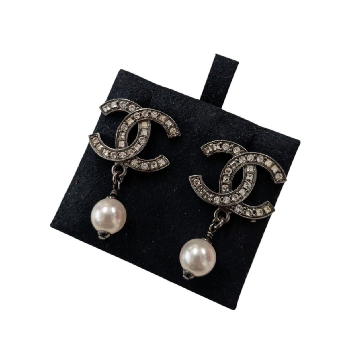 【中古】 CHANEL ココマークパールピアス シルバー×ホワイト 【価格見直し】