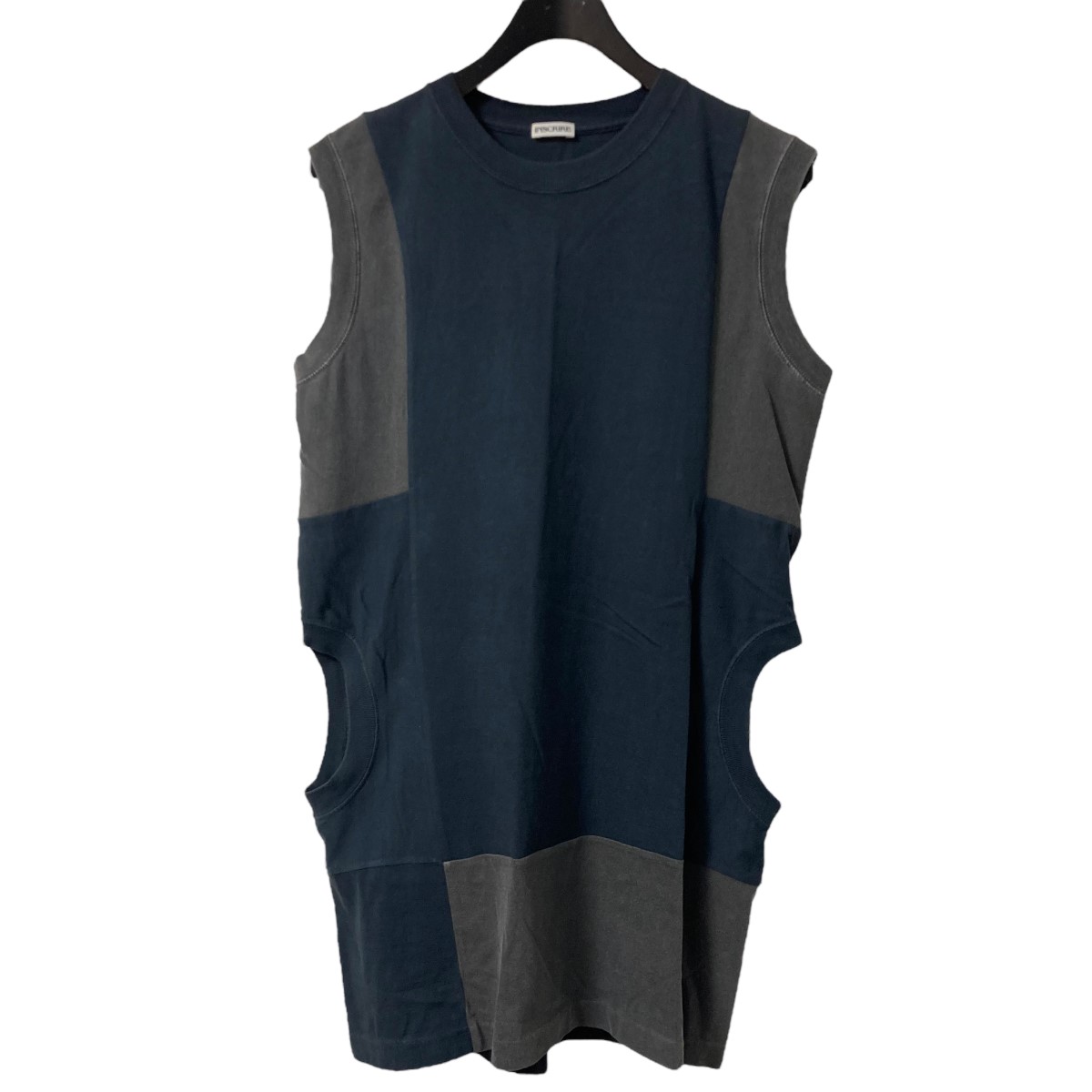 【中古】\u003cBR\u003eINSCRIRE\u003cBR\u003e24SS Bleach Patcwork Dress サイドホールノースリーブワンピース I24SS CUT9 薄墨色 大きさ：M\u003cBR\u003e【必要経費思いかえす】